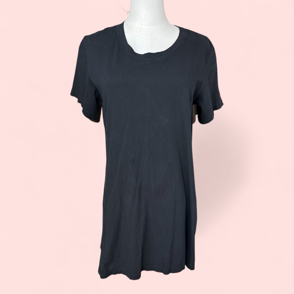 Flax Size Small Black‎ cotton Short Sleeve Tee shirt dress